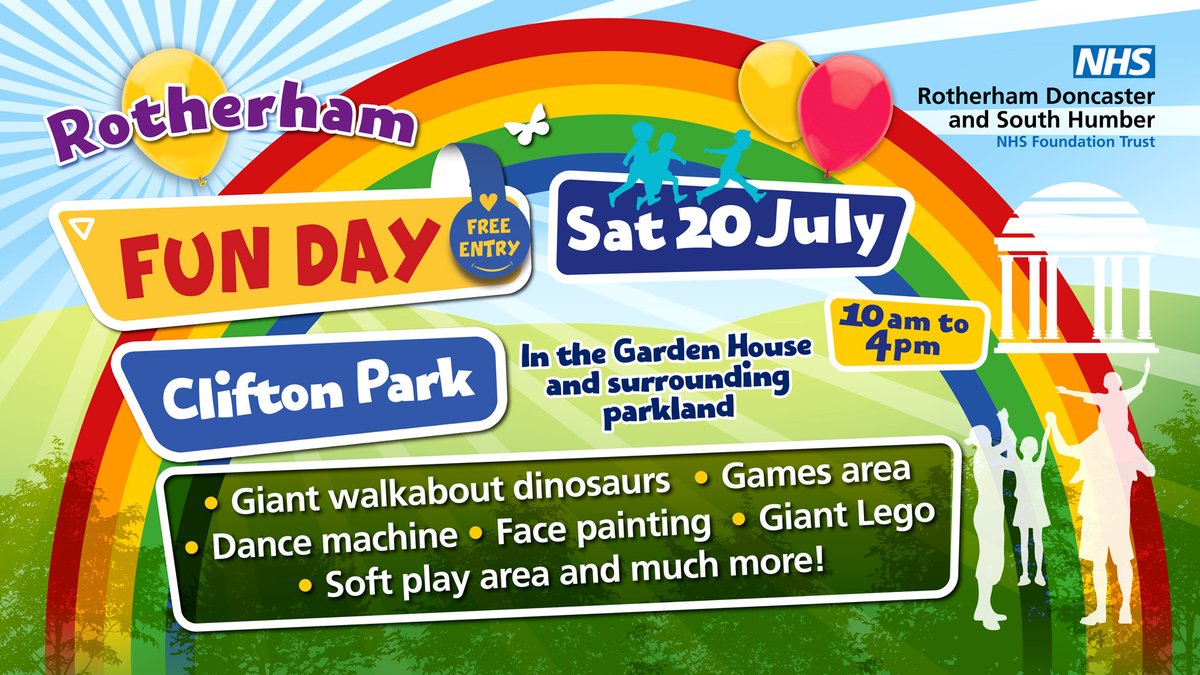 Looking for a fun day out with the kids? We've got a big day planned for Saturday 20 July... You can pop down to Clifton Park in #RotherhamIsWonderful between 10am and 4pm to join in the fun.