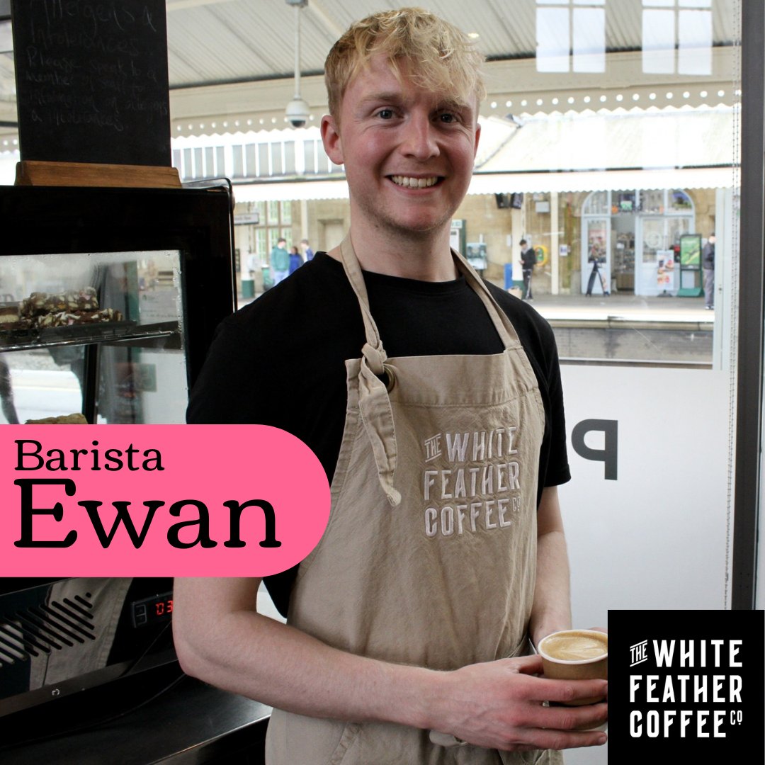 Meet Ewan, one of our brilliant #Baristas based in Bath. 

🪶 My favourite thing about working for White Feather is…: Getting to serve loads of different people and making them coffee.

🪶 Sum yourself up in 3 words: Confident, witty, happy.

#LocallySourced #LovinglyPrepared