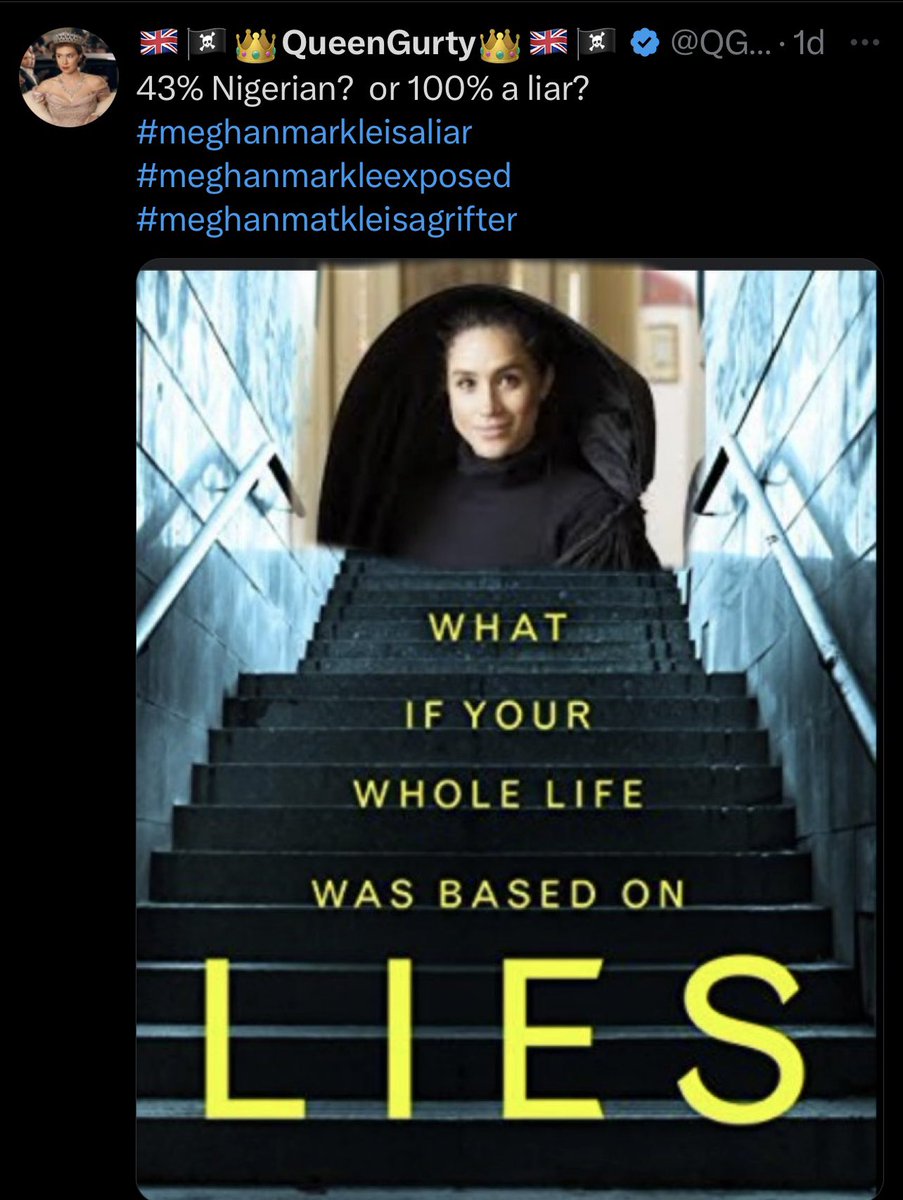 HeidiDundas_'s tweet photo. @Olga03713154 The only way MM will ever be popular is if she has a personality transplant. 

#HarryAndMeghanAreNotRoyal 
#MeghanIsNothingWithoutTitles 
#MeghanMarkleLies
#StepDownHarry https://t.co/f4gmW5ihGX
