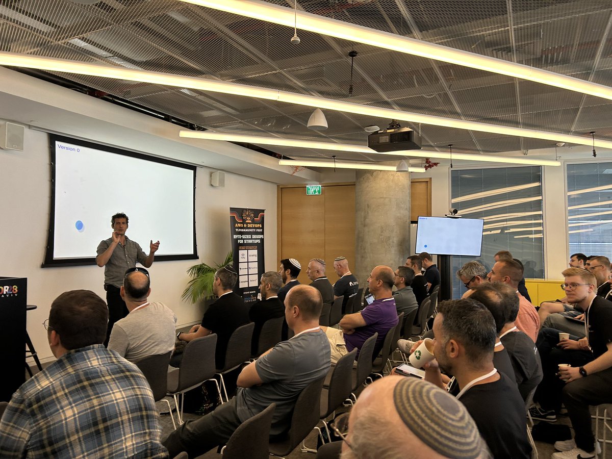 TLVCommunity's tweet photo. @AviKivity @ScyllaDB @BarakSchoster @bridgecrewio @BatteryVentures We’ve split to tracks! Now up -

@ekeren_ of @winglangio on why Devs 
can’t stay containerized in the #tlvcommunity track 

And Dov Amir from @awscloud on optimizing EKS workloads in the @AWSstartups track 🔥👏🏽 https://t.co/sN1WKVwtbK