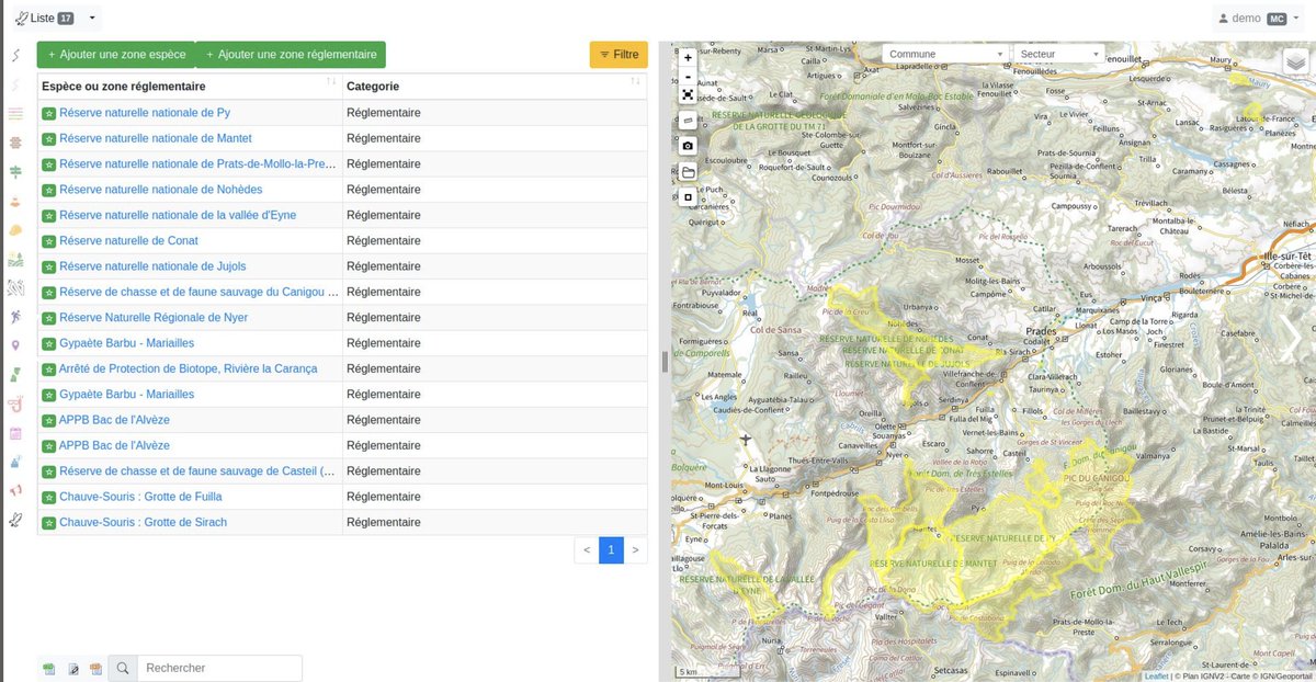 🌿Focus : le module Zones Sensibles Biodiv’Sport, Geotrek :
🌾 Gérer les zones réglementaires, sensibles dans #Geotrek
🐸 Renseigner les zones de protection du #biotope
🚡 Relier les objets Geotrek
🌍Plateforme nationale #BiodivSport, intégrée à @Camptocamp @Visorando #GeoRiviere