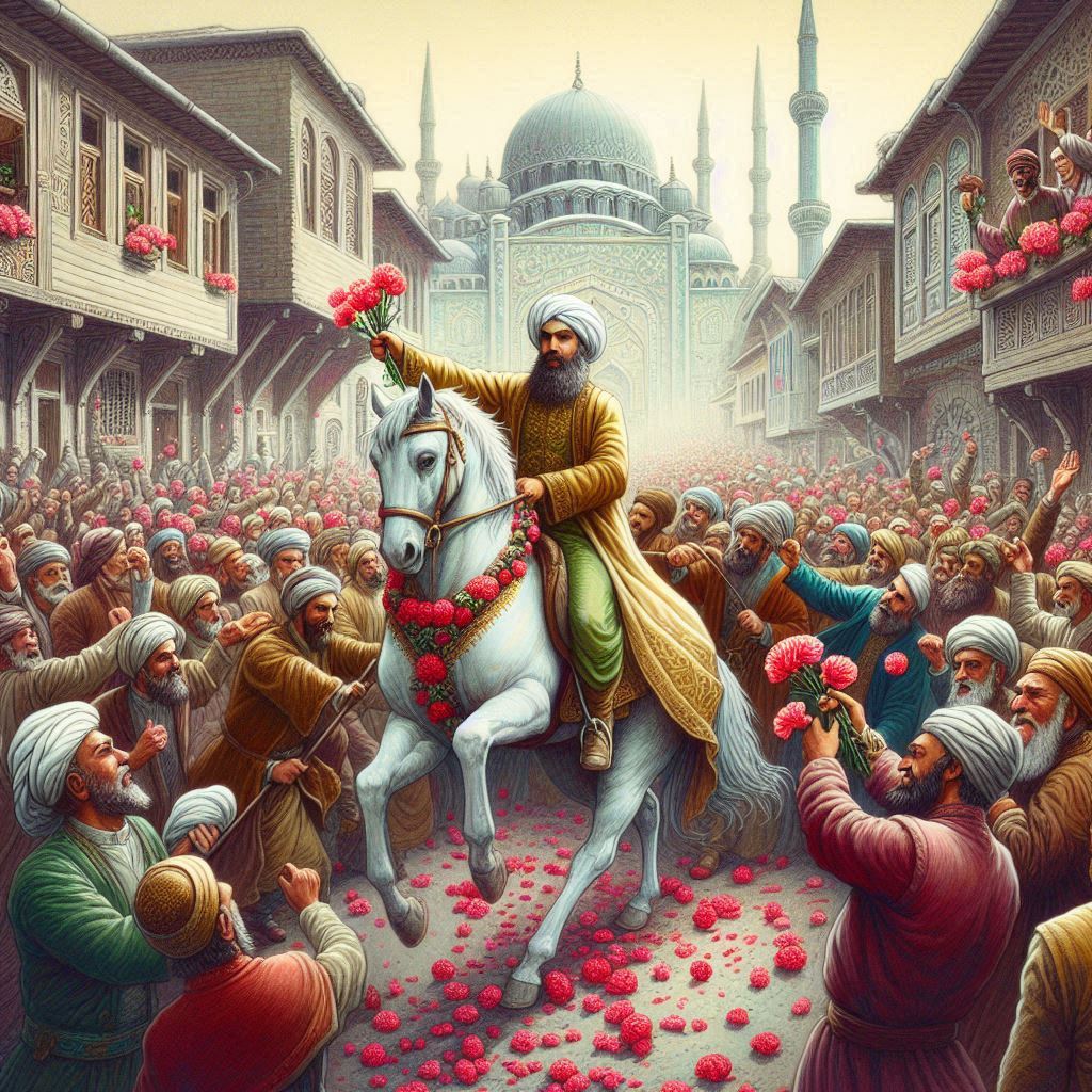 FATİH SULTAN MEHMET İSTANBUL'U FETHETTİĞİNDE BİZANS HALKI, ÇEKTİĞİ ZULÜMDEN DOLAYI OSMANLI PADİŞAHINI KARANFİLLERLE KARŞILADIĞINI
BİLİYOR MUYDUNUZ?
Fetih; bir yerin işgal ve zulümden kurtarılması demektir. İslam'daki fetih kavramı nerede görülse bu akla gelir. Kudüs'ün fethi,