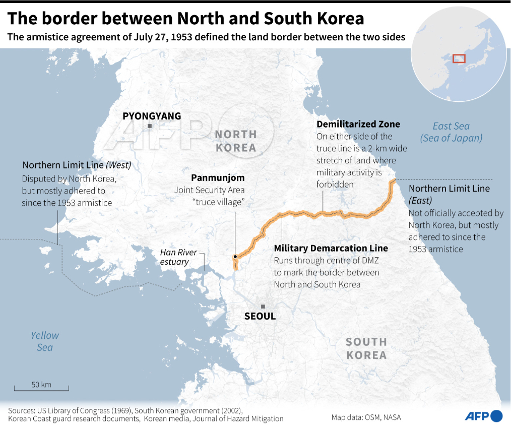 Korea Map Rabbit Dmz Map of the Demilitarized Zone that has divided the Korean peninsula ...