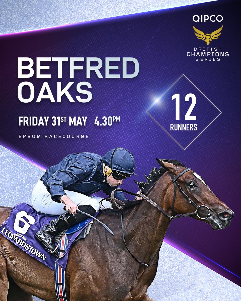 1️⃣2️⃣ horses are declared ahead of Friday's @Betfred Oaks 🙌 

Ylang Ylang leads the field 🔥