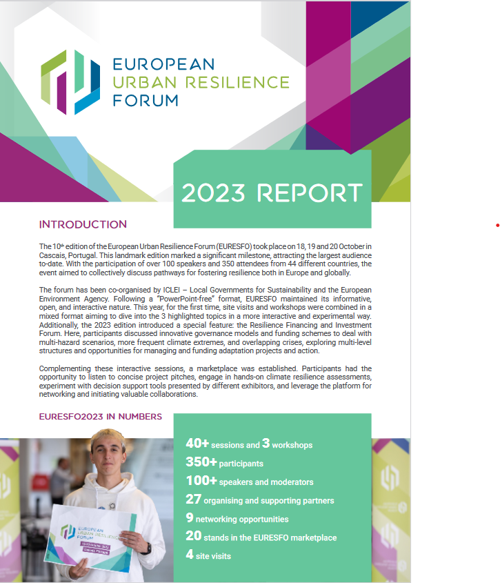 Urb_Resilience's tweet photo. The 10th #EURESFO took place in October 2023 in Cascais 🇵🇹
It provided a platform for 100+ speakers & 350+ participants to come together in 40+ sessions to define pathways for a resilient transformation🏙️
Read the full report on the 3-day event⬇️
https://t.co/CgO8PLtk6O https://t.co/PuNDaS1PlH