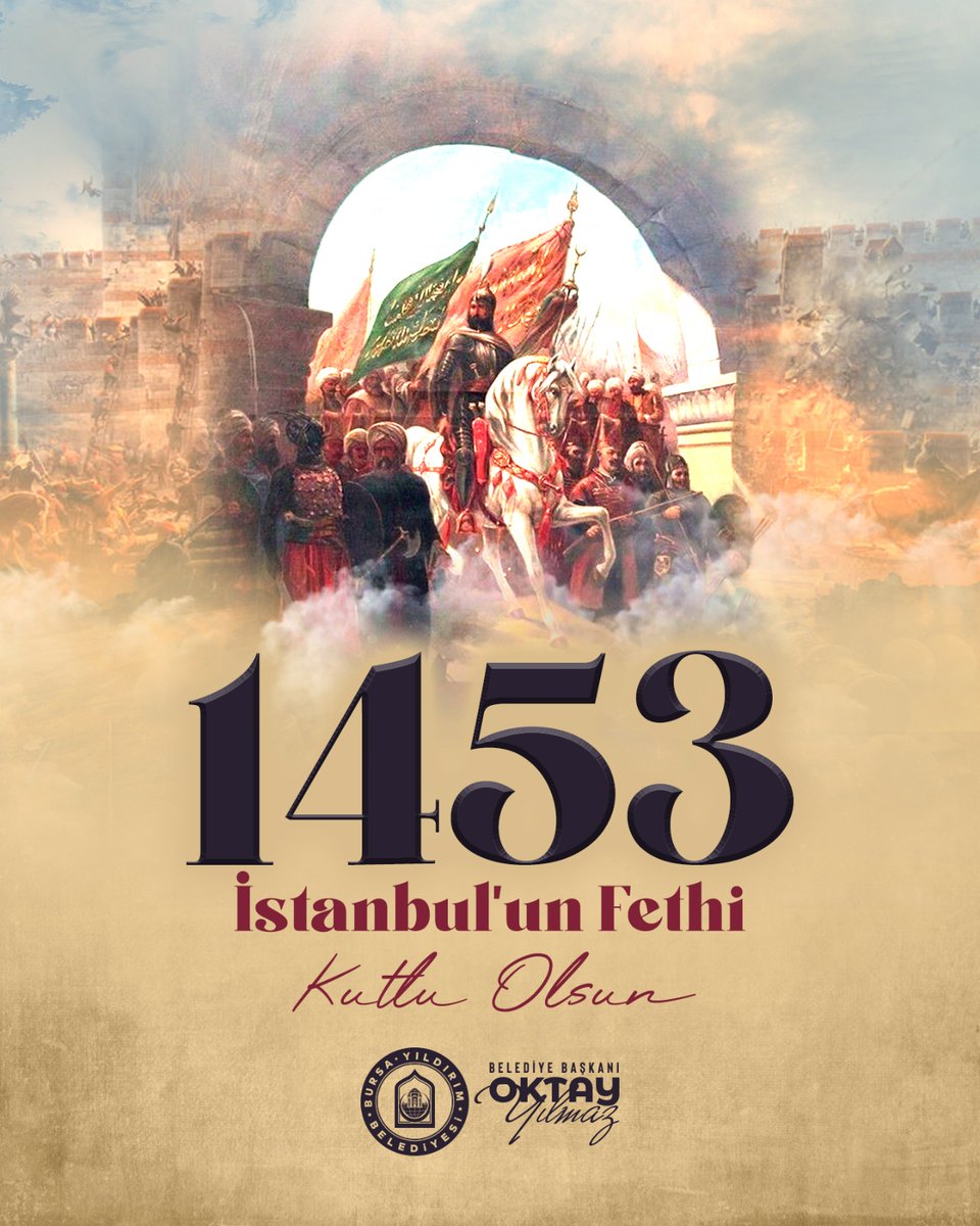 İstanbul'un fethi, birlik ve beraberlik ruhuyla dolu olan milletimizin gücünü ve kararlılığını simgeleyen tarihi bir zaferdir; 571. yıl dönümü kutlu olsun. 

Büyük komutan Fatih Sultan Mehmed Han’ı ve şanlı ordusunu rahmet ve minnetle yâd ediyoruz.