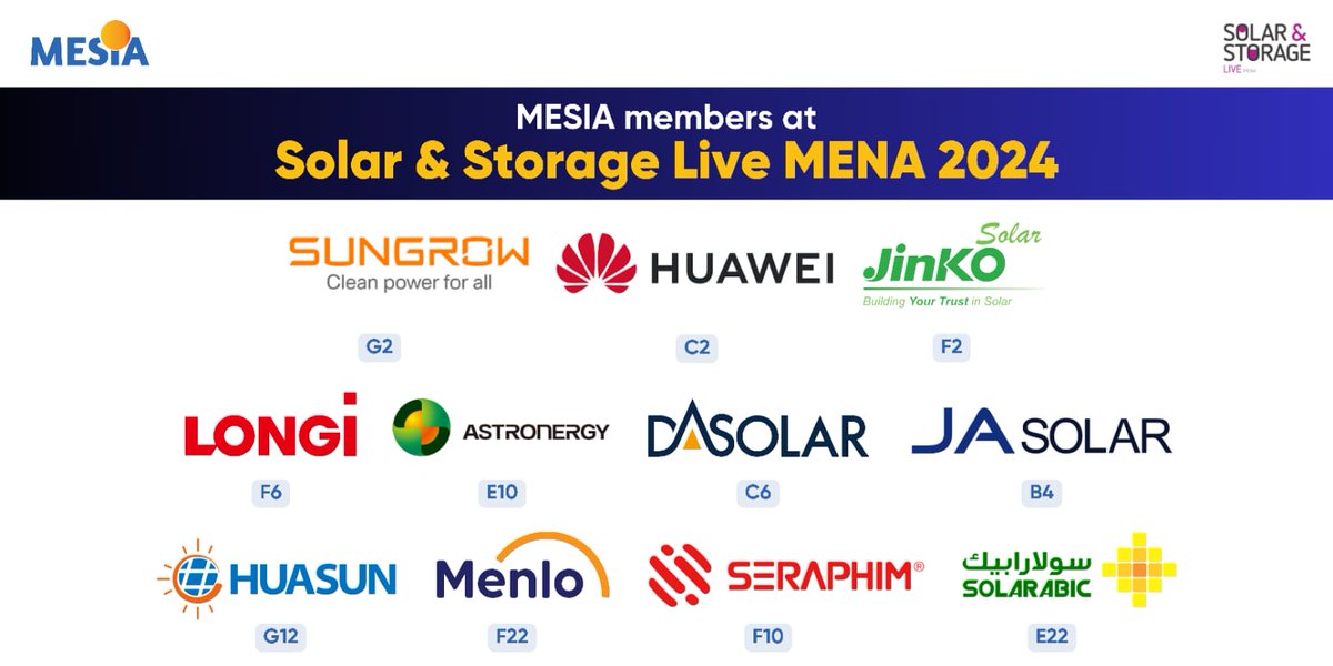 Solar & Storage Live MENA opens its doors today! Meet us at Booth E29! 📅 When: Wednesday 29 – Thursday 30 May 2024 📍 Where: Egypt International Exhibition Center, New Cairo Register now for free: ow.ly/CPtA50RZR30 #solarandstoragelive #MENA #solar #renewable #energy