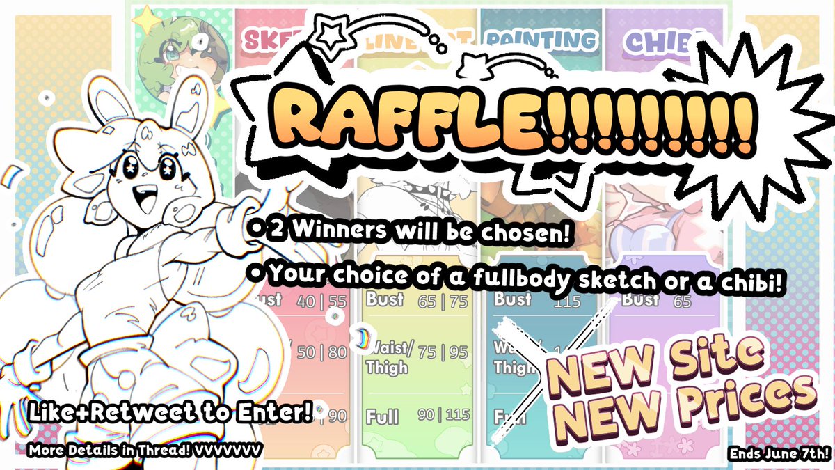 Kagugle's tweet image. Doing a Twitter Raffle! 
⭐️New Site: kagugleart.carrd.co
✨2 Winners will be chosen! Both will get to choose between a Colored Fullbody Sketch or a Chibi!
💫Like+Retweet to enter! Comment for an additional raffle ticket 💕

Ends June 7th. More Info below!