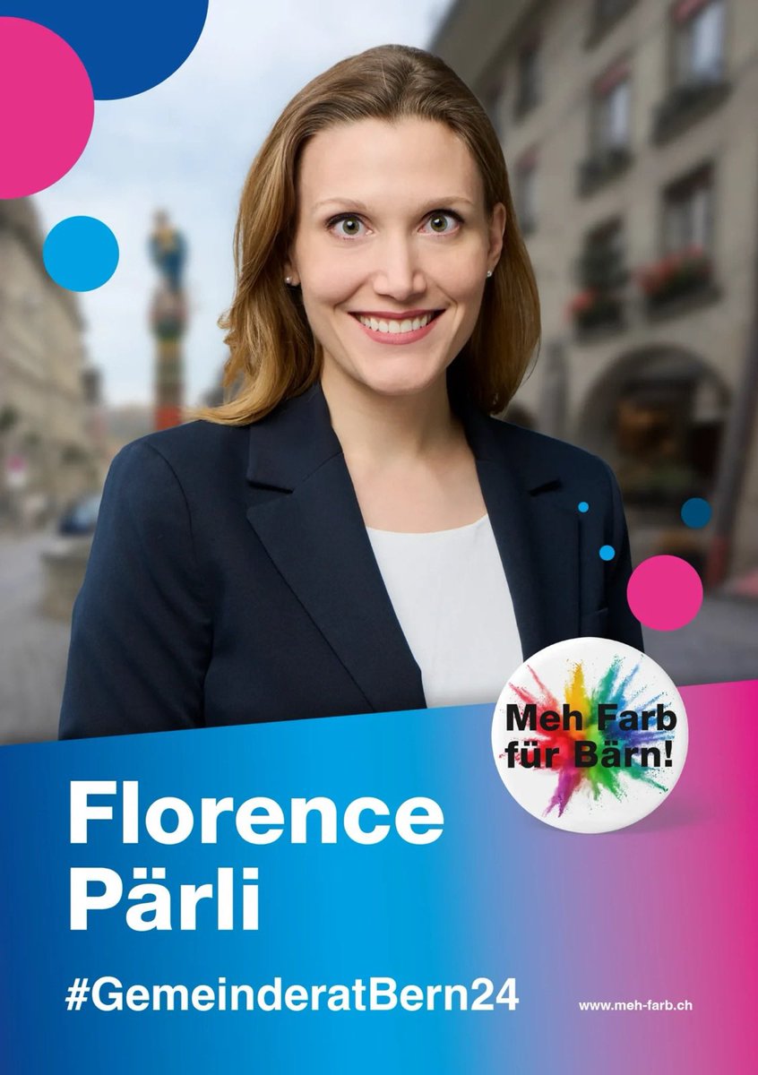 Florence Pärli (@florencepaerli) on Twitter photo Wieder mehr politische Ausgewogenheit im Gemeinderat anstatt rot/grüner Einheitsbrei. Für nachhaltige Stadtfinanzen, Wohnraum für alle, Wirtschaftsstandort.
Dafür kandidiere auf der Liste Meh Farb für Bärn! für die <a href="/fdp_stadtbern/">FDP Stadt Bern</a> als Gemeinderätin.
#WahlBern24 #GemeinderatBern24 Wieder mehr politische Ausgewogenheit im Gemeinderat anstatt rot/grüner Einheitsbrei. Für nachhaltige Stadtfinanzen, Wohnraum für alle, Wirtschaftsstandort.
Dafür kandidiere auf der Liste Meh Farb für Bärn! für die <a href="/fdp_stadtbern/">FDP Stadt Bern</a> als Gemeinderätin.
#WahlBern24 #GemeinderatBern24
