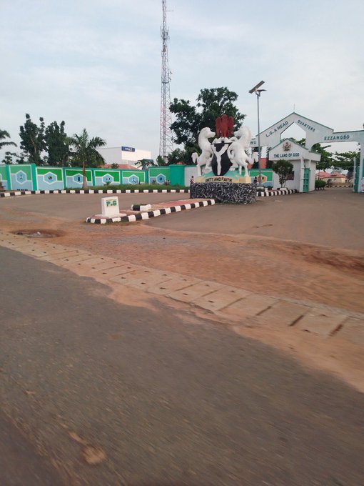 BREAKING 
The delegitimisation of Nigeria in the highest level! 
This is the Nigeria government house in Ebonyi in Biafraland today by 10am this morning