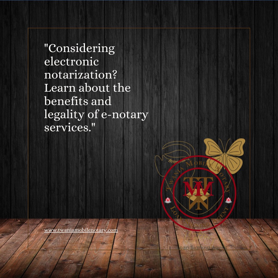TwaniaClark's tweet image. &quot;Considering electronic notarization? Discover the benefits and legality of e-notary services! 💻🔏 Learn how electronic notarization can streamline your document processes while ensuring compliance with legal requirements. #ENotary #DigitalNotary #StreamlineYourProcess&quot;