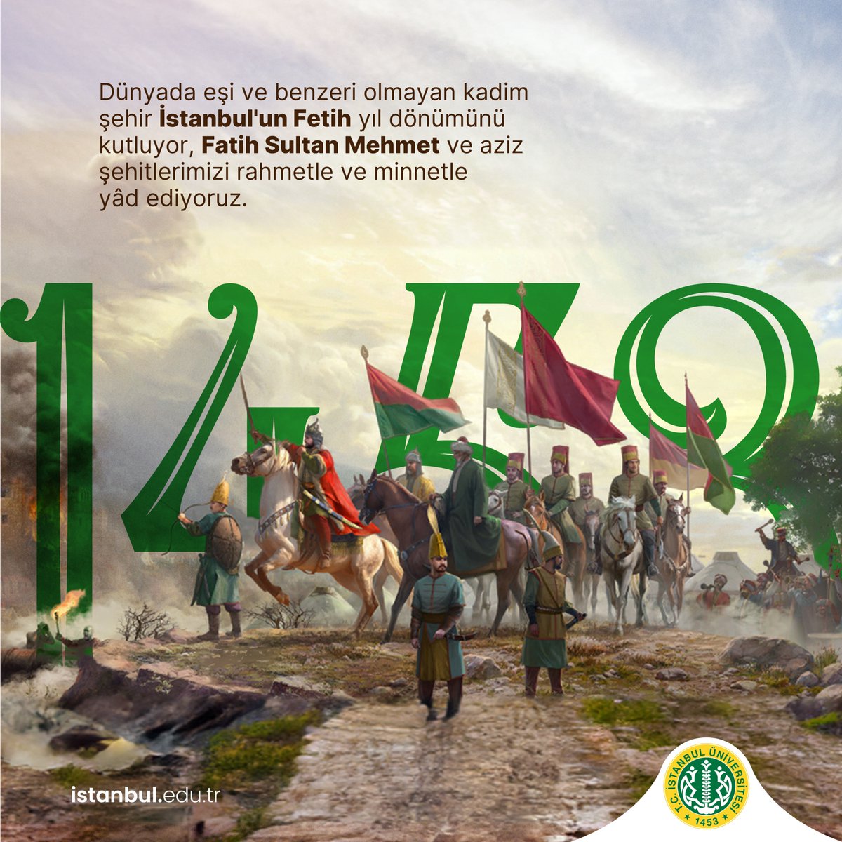 istuniresmi's tweet photo. Dünyada eşi ve benzeri olmayan kadim şehir İstanbul'un Fetih yıl dönümünü kutluyor, Fatih Sultan Mehmet ve aziz şehitlerimizi rahmetle ve minnetle yâd ediyoruz. https://t.co/7czMKr4O9X