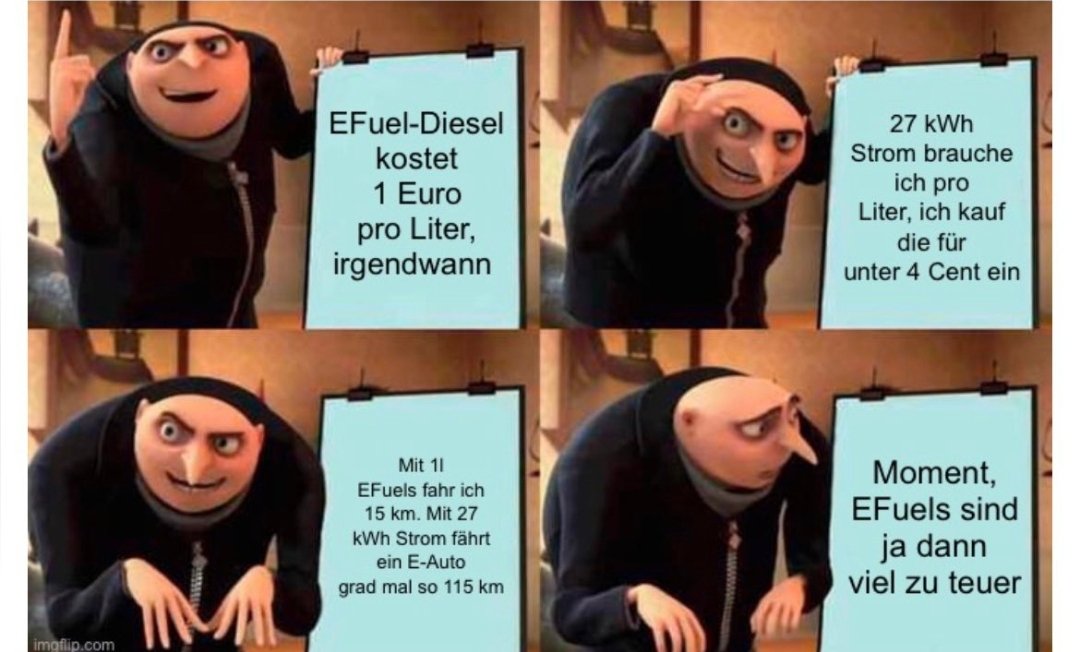 @Wissing @fdp A) Es gibt KEIN '#VerbrennerAus' !

B) Wie soll mit einsetzendem Emissionshandel Benzin/Diesel noch 'bezahlbar' bleiben? 😉

C) Auch #eFuels sind zu TEUER und nicht bezahlbar 😉

D) Warum schreiben Sie so unseriöse Tweets? 🤷‍♂️