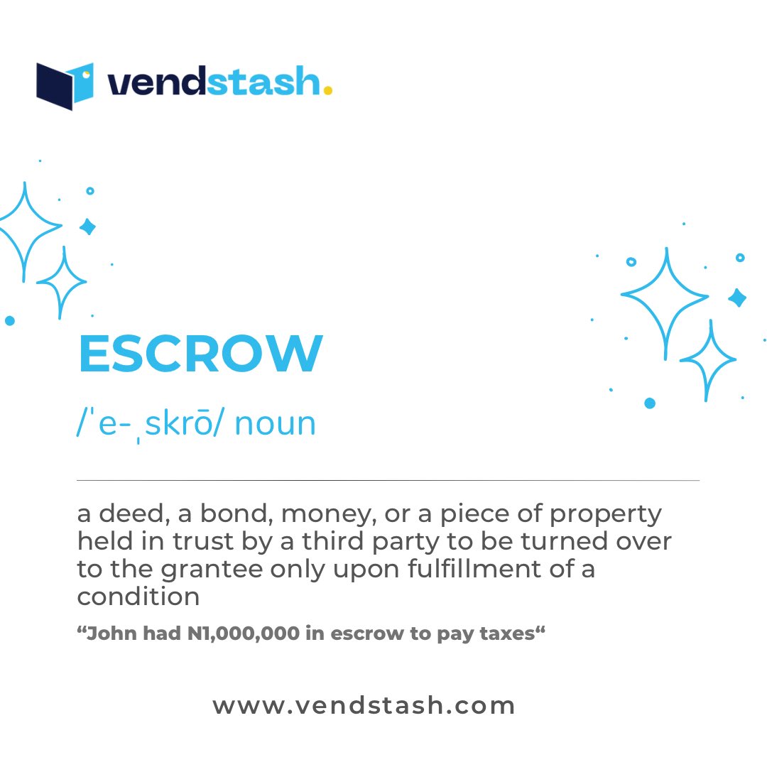 Buying or selling something valuable online? Escrow acts as a neutral third party, holding funds securely until everyone's happy. 
Secure your next transaction with VendStash today!

Click link in bio to get started

#Vendstash
#EscrowPayment
#SecureTransactions