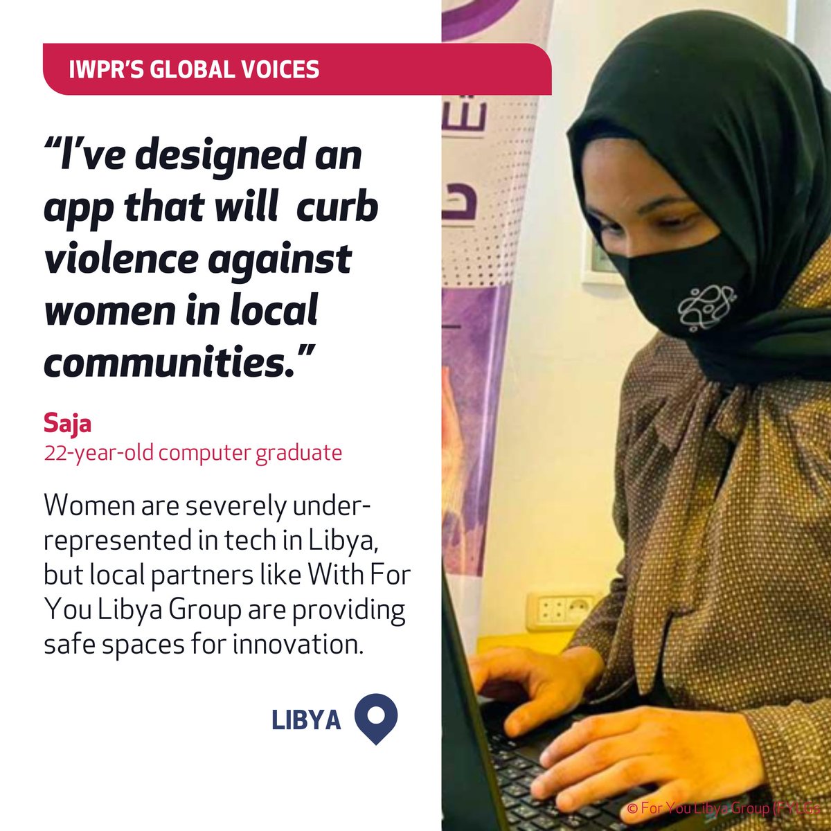 Education levels are booming and internet usage is widespread, yet women in #Libya are still largely under-represented in the technology sector. In collaboration with For You Libya Group and @BindaConsulting, IWPR equipped young women with technical skills and confidence to