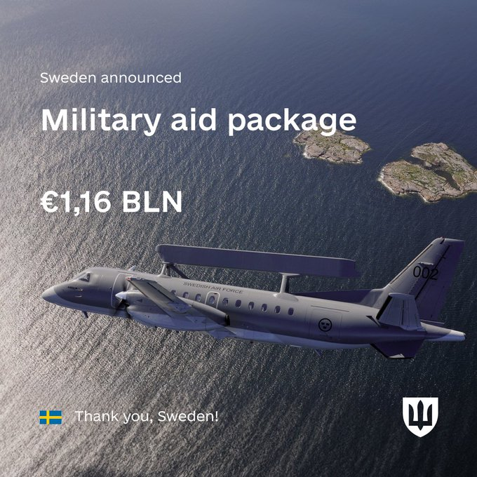 Military_idv_tw's tweet photo. 烏克蘭國防部發文感謝瑞典！指出瑞典將提供包括 ASC 890 空中預警機及 Rb 99 (AMRAAM) 空對空飛彈。瑞典也將捐贈其全部庫存的 PBV 302 裝甲運兵車和剩餘的戰車 https://t.co/leKH5zR80d