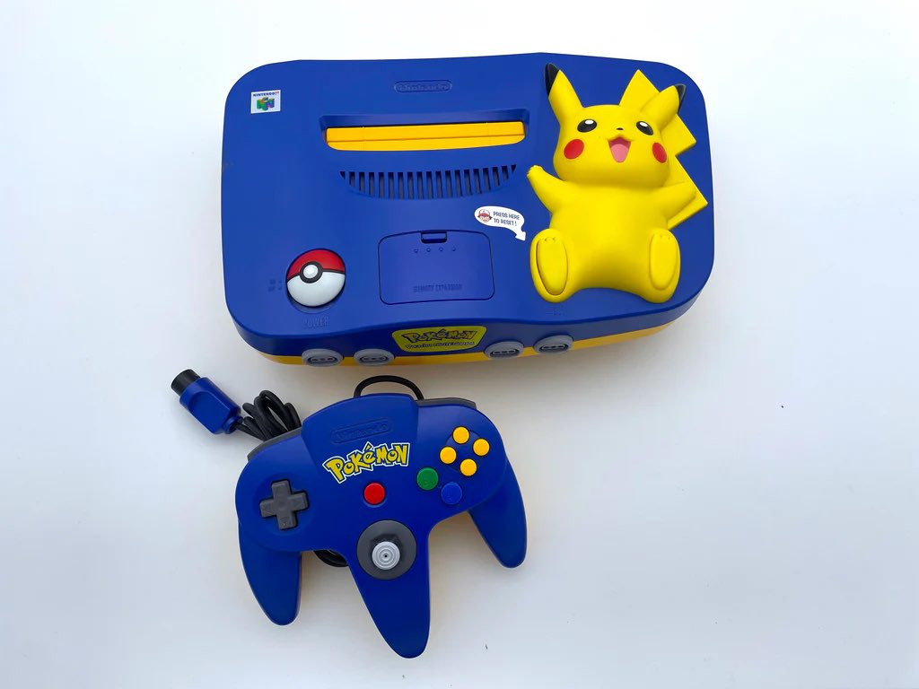 Japan actually has two exclusive Pikachu Nintendo 64 consoles: an orange one and a blue one! The blue is slightly lighter than the US Pikachu N64, so they do count as different versions. Don’t you DARE confuse them.