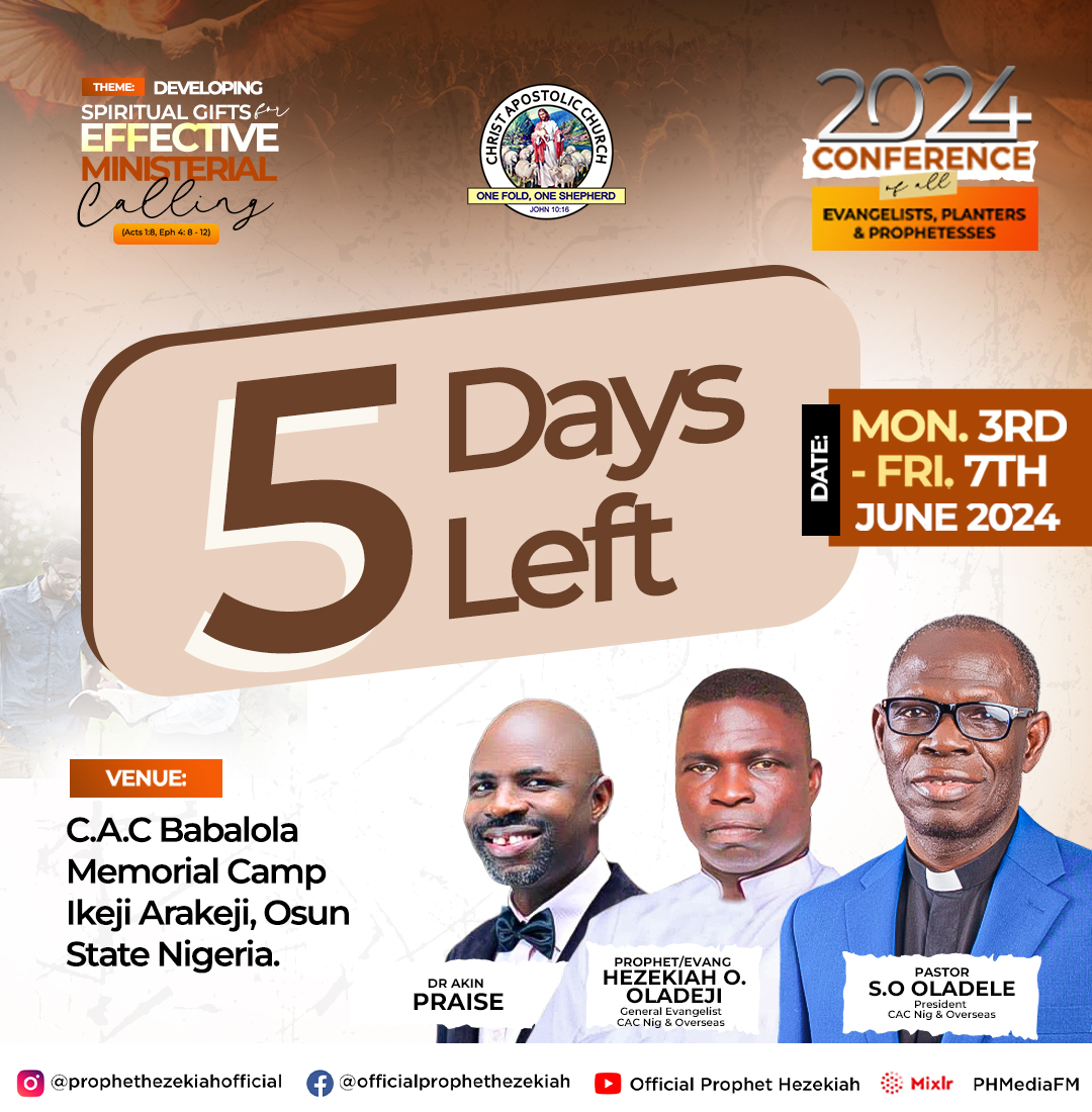 5 Days to go!
Are you ready to give yourselves to learning?

Pack your bags!

#EPIC24
#spiritualgifts
#MinistersConference
#PHMedia
#spreadingthegospel