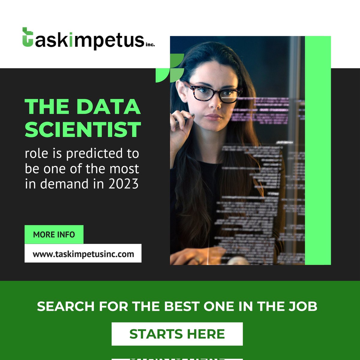 Data Science is booming❗

Connecting top talent with leading companies. 💻

#TaskImpetus #RecruitmentAgency #DataScienceJobs #JobsUSA #Career