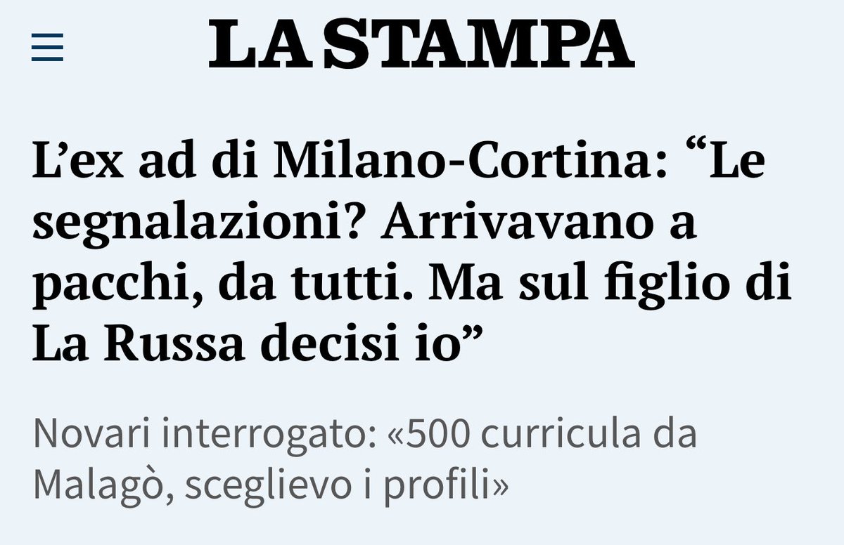 La carica dei 500.

#curriculum #curricula #olimpiadi #corruzione #assunzioni #milanocortina #novari #coni #malagò