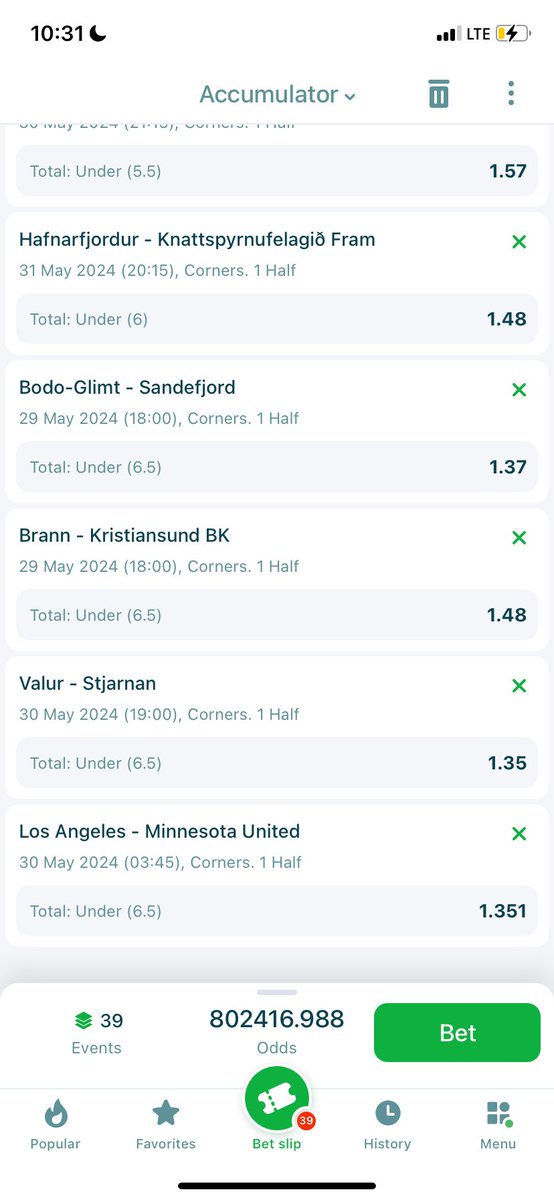 ZRDDQ
1st half under corners on 22Bet.

Not yet on 22Bet?
Register now 👇👇👇
cutt.ly/OerOZigh
Promocode:WEIRD