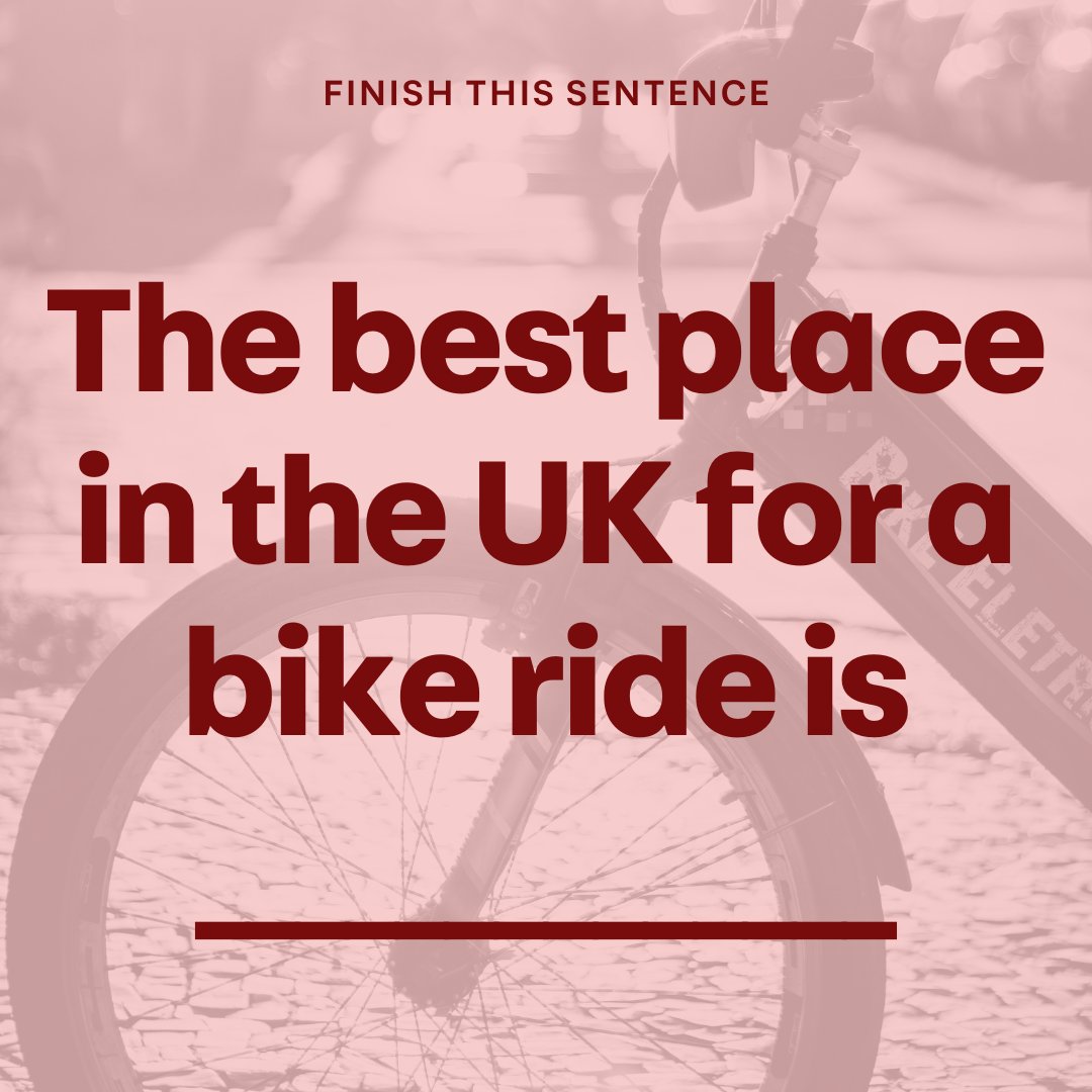 Finish this sentence in the comments 👇 Find out which UK cities have the most bike ride routes 👉 bit.ly/4byoPf2