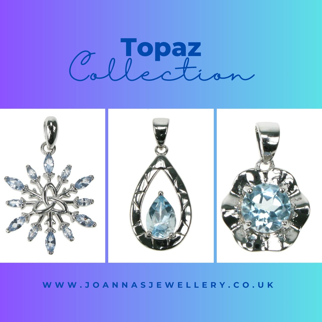 Sterling silver blue topaz gemstone jewellery in necklace, earrings and pendants. joannasjewellery.co.uk #bluetopaz #bluetopaznecklace #bluetopazpendant #bluetopazjewellery #topazearrings #topaznecklace #topazjewellery