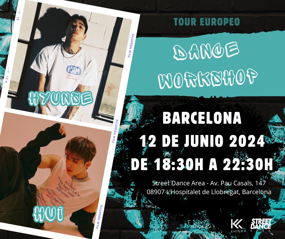 Dance Workshop con los coreógrafos coreanos Hui (장동휘) y Hyunse (현세) en Barcelona 
📅miércoles 12 de junio 
📍Street Dance Area, L'Hospitalet de Llobregat
📋inscripciones abiertas
#urbandance #barcelona #choreography #hiphopdance #kpop
Más información:
bit.ly/3UT6e6r