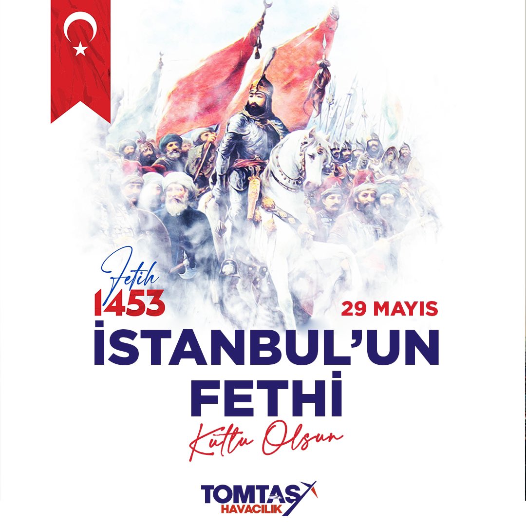 İstanbul’un Fethi’nin 571. yıl dönümünü kutluyor; büyük komutan Fatih Sultan Mehmet Hân ve kahraman ecdadımızı saygı, rahmet ve minnetle anıyoruz.

#İstanbulunFethi