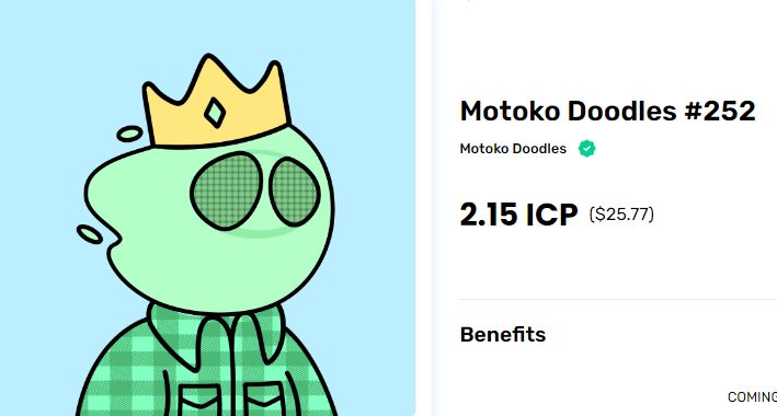 M🟡️ t 🔵️▫️k o     D 🟢️⭕️d l e ▫️s
🤝🤝Motoko Doodles #252, featuring the iconic crown, just sold for 2.15 $ICP! 👑 Congrats to the new owner! Here's to spreading fun, joy, and happiness in the NFT world!

toniq.io/marketplace/mo…
#MotokoDoodles #ICP