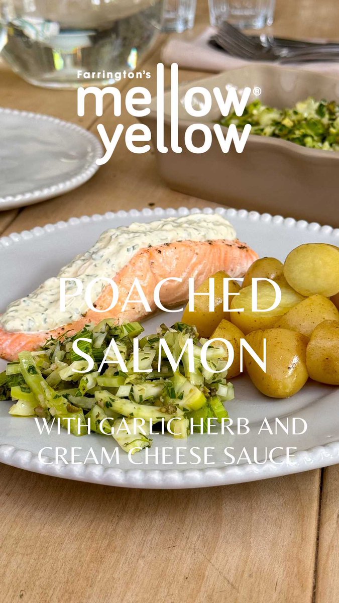 Check out our new delicious recipe for poached salmon with garlic, herb and cream cheese sauce. Tap here for the recipe farrington-oils.co.uk/recipe/poached…

#mellowyellow #poachedsalmon
#easyrecipes