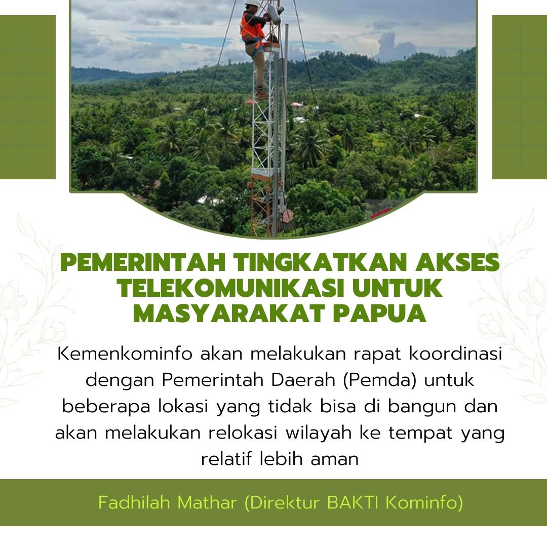 Pemerintah Tingkatkan Jaringan Internet dan Telekomunikasi di Papua #TeknologiPapua #PapuaInternet #PapuaMaju #PapuaSejahtera