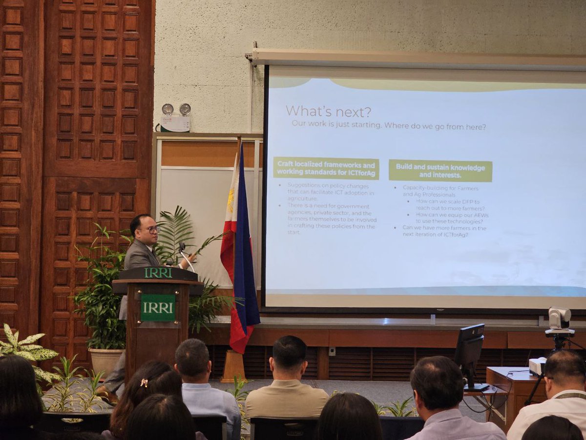 UrbanAgriGeek's tweet photo. And that's a wrap! I gave the synthesis of what has transpired with the #ICTforAg2024 PH event and @irri Deputy DG Ajay Kohli gave his closing remarks! What a day!We're only just beginning, more to come!

#ICTforAg @ict4ag @CGIAR @USAID @UPLBOfficial @atiinteractive #AgInnovation https://t.co/gGUA8rcFxb