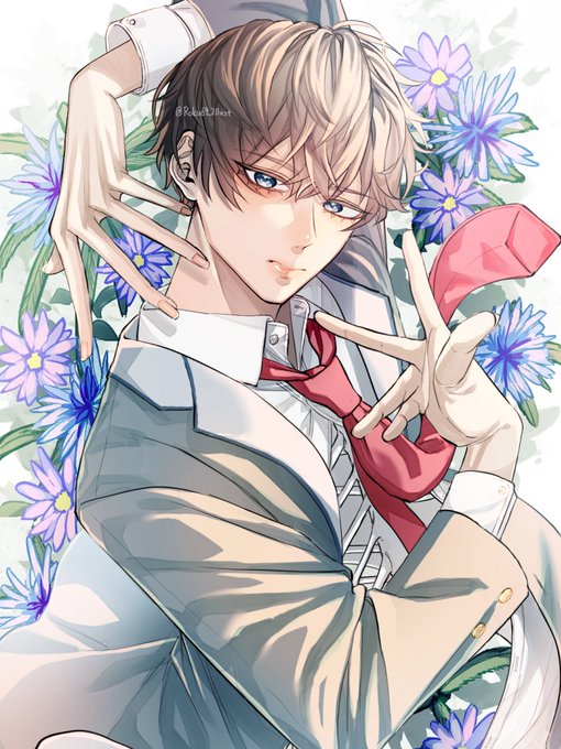 「male focus purple flower」 illustration images(Latest)