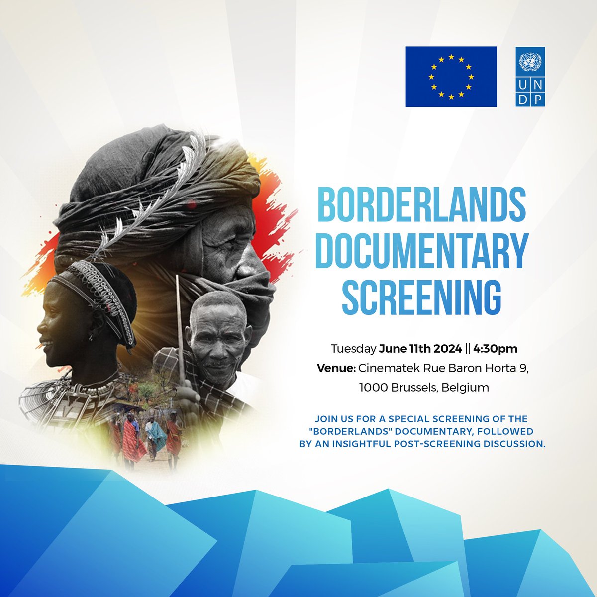 Join us in Brussels for a special screening of the 'Borderlands' Documentary, showcasing stories from the heart of Africa's frontier communities. Don't miss out! #AfricaDevelopment 

Register here: bit.ly/4aEBz2z

📅 June 11, 2024 
⏰ 16:30 CET 
📍Cinematek