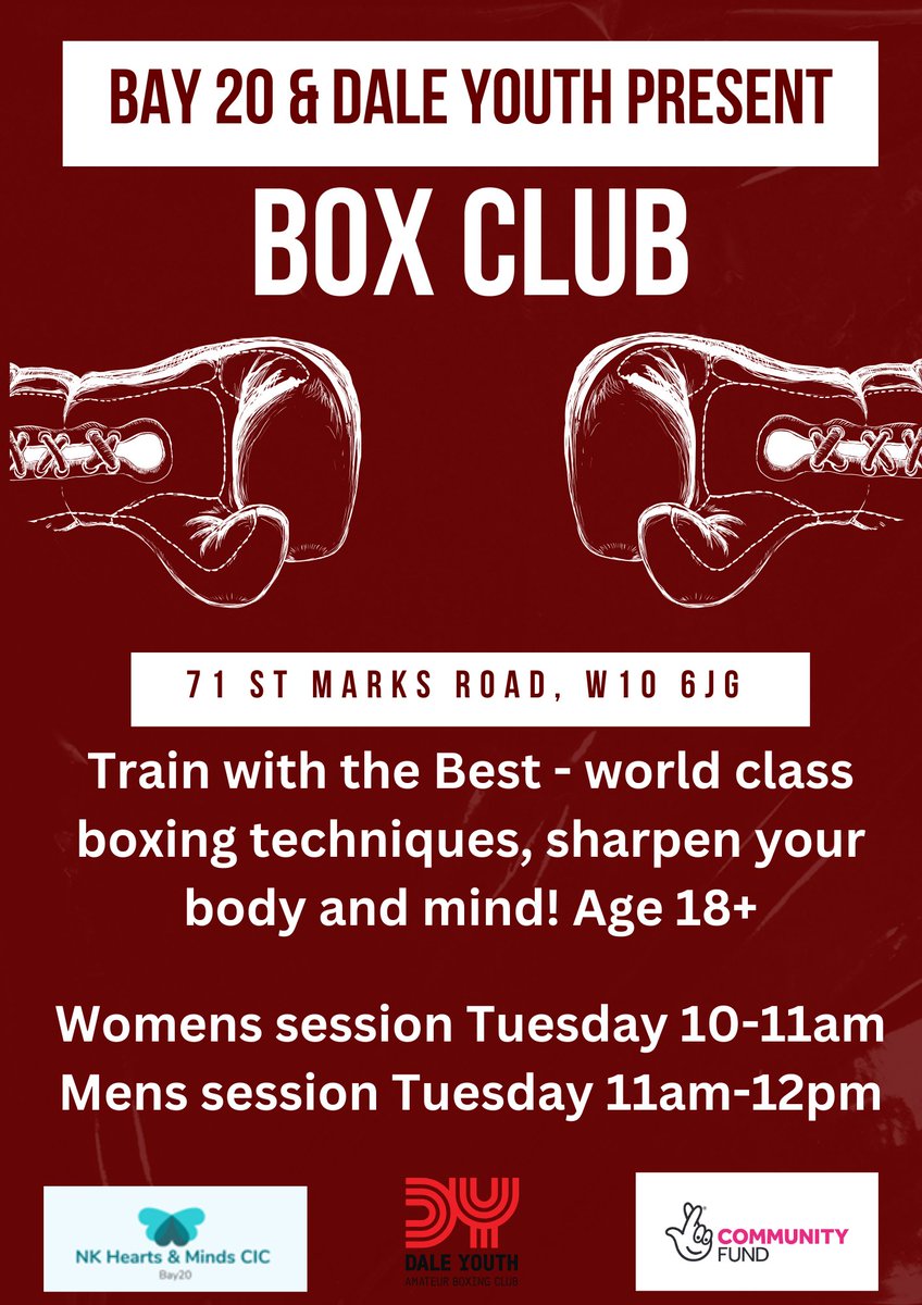 Please note mens session has moved to a Tuesday #NationalLottery #NorthKensingtonHearts