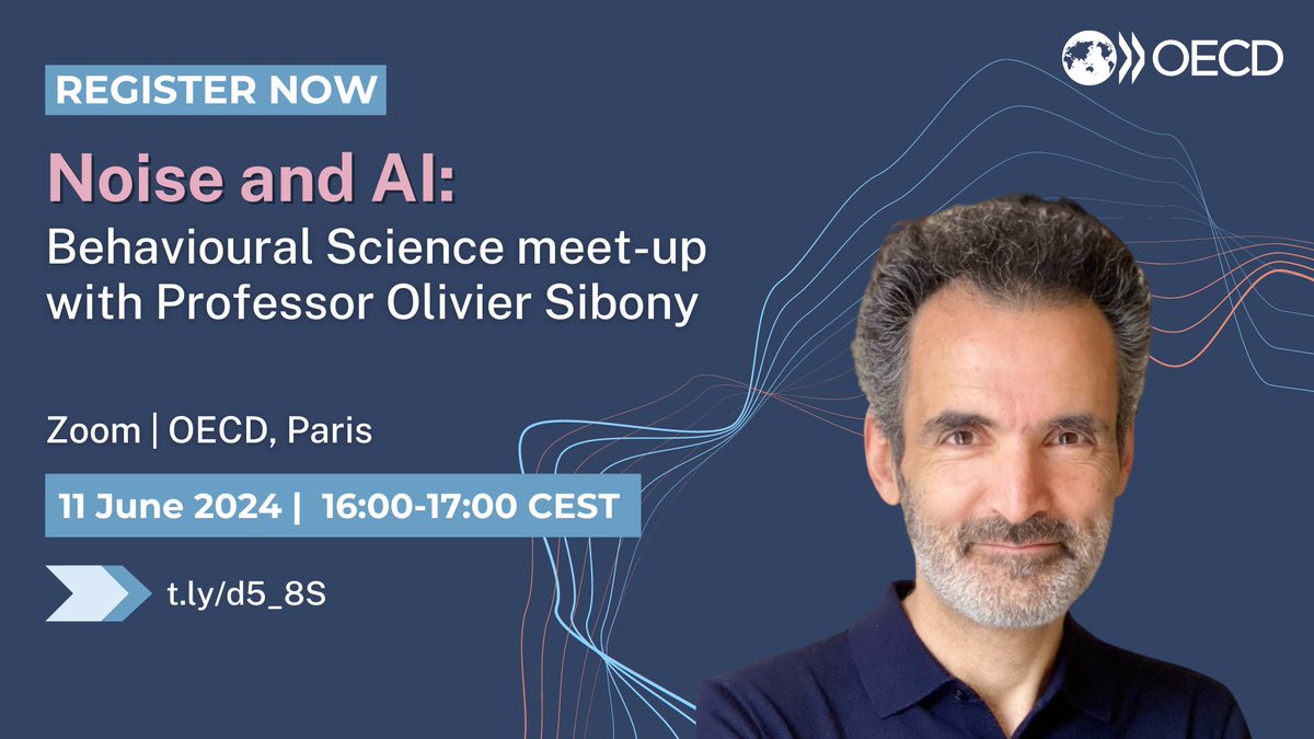 OPSIgov's tweet photo. Can #AI reduce human judgment flaws or does it magnify #biases?⏩Join the OECD #BehaviouralScience meet-up with Prof @OlivierSibony to uncover the intersection between #ArtificialIntelligence &amp; human oversight

🗓️11 June 
⏲️16-17 CEST
📍Zoom &amp; Paris

Join🔗https://t.co/Yi1QgKWscJ https://t.co/bGKkZsFrfR