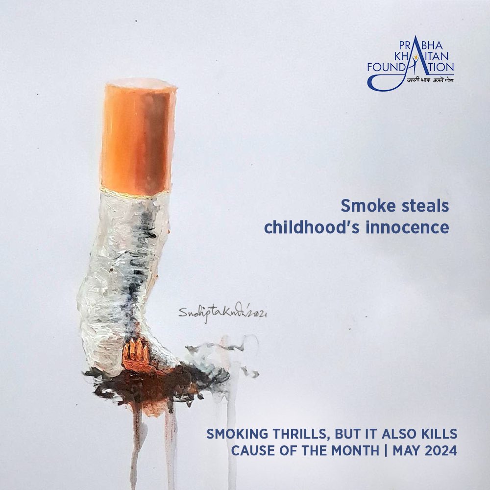 Smoke steals childhood innocence. In this evocative painting, the aftermath of smoking is depicted with haunting clarity. Each puff robs our children of vitality, their hands reaching out from beneath the weight of secondhand smoke. Let's break free from this cycle and safeguard