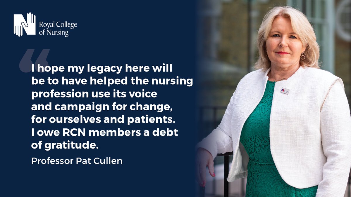 RCN General Secretary and Chief Executive Professor Pat Cullen announces decision to step down as she seeks election to parliament in the forthcoming general election. Read more: bit.ly/3Vjaf5f