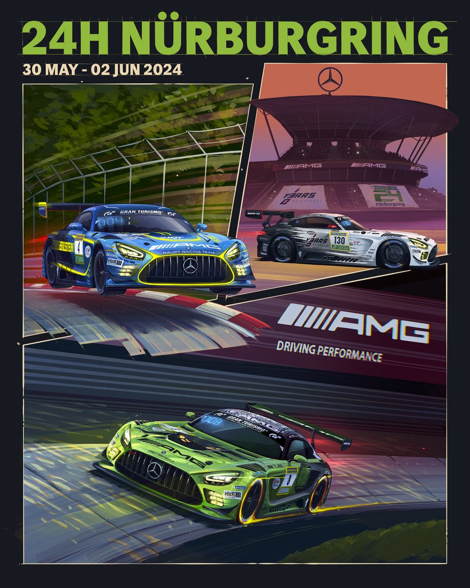 #24hNBR – The stage is set for the @24hNBR! 💚 This year, the legendary 24 Hours of Nürburgring will be part of the Intercontinental GT Challenge for the first time. Ready when you are, #WorldsFastestFamily! 🤩 #AMG #24hAMG #IGTC