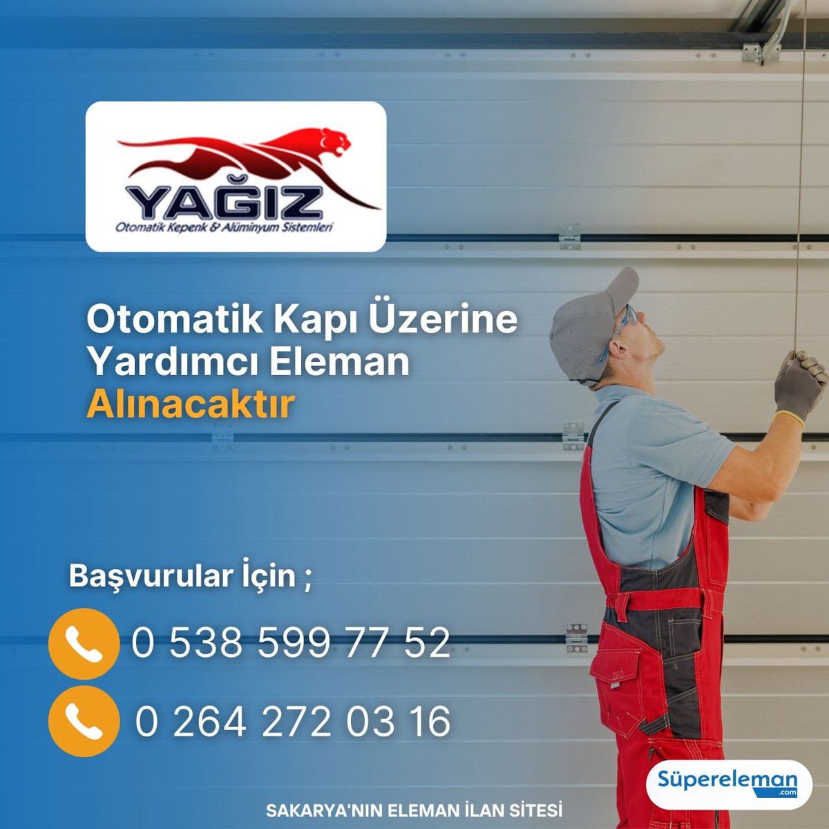 Otomatik Kapı Üzerine Yardımcı Eleman Alınacaktır.
.
📌 İlan Detayları:
.
supereleman.com/job/job_7ccnyn…
.
🌐 Daha fazla ilan görmek için web sitemizi ziyaret edebilirsiniz: supereleman.com
.
Takipte Kalın: @supereleman
.
#sakarya #işilanı #işfırsatı #personel #elemanaranıyor