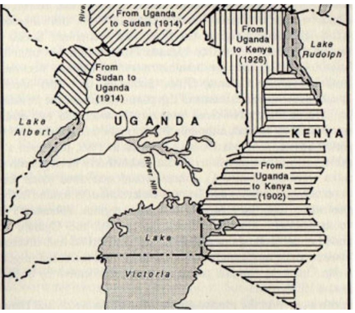 The area between Kenya-Uganda and the eastern escarpment of the Rift valley was part of Uganda Protectorate? When the railway running from Mombasa to Kisumu was completed, a decision was made to transfer the eastern province of Uganda Protectorate to East African Protectorate.