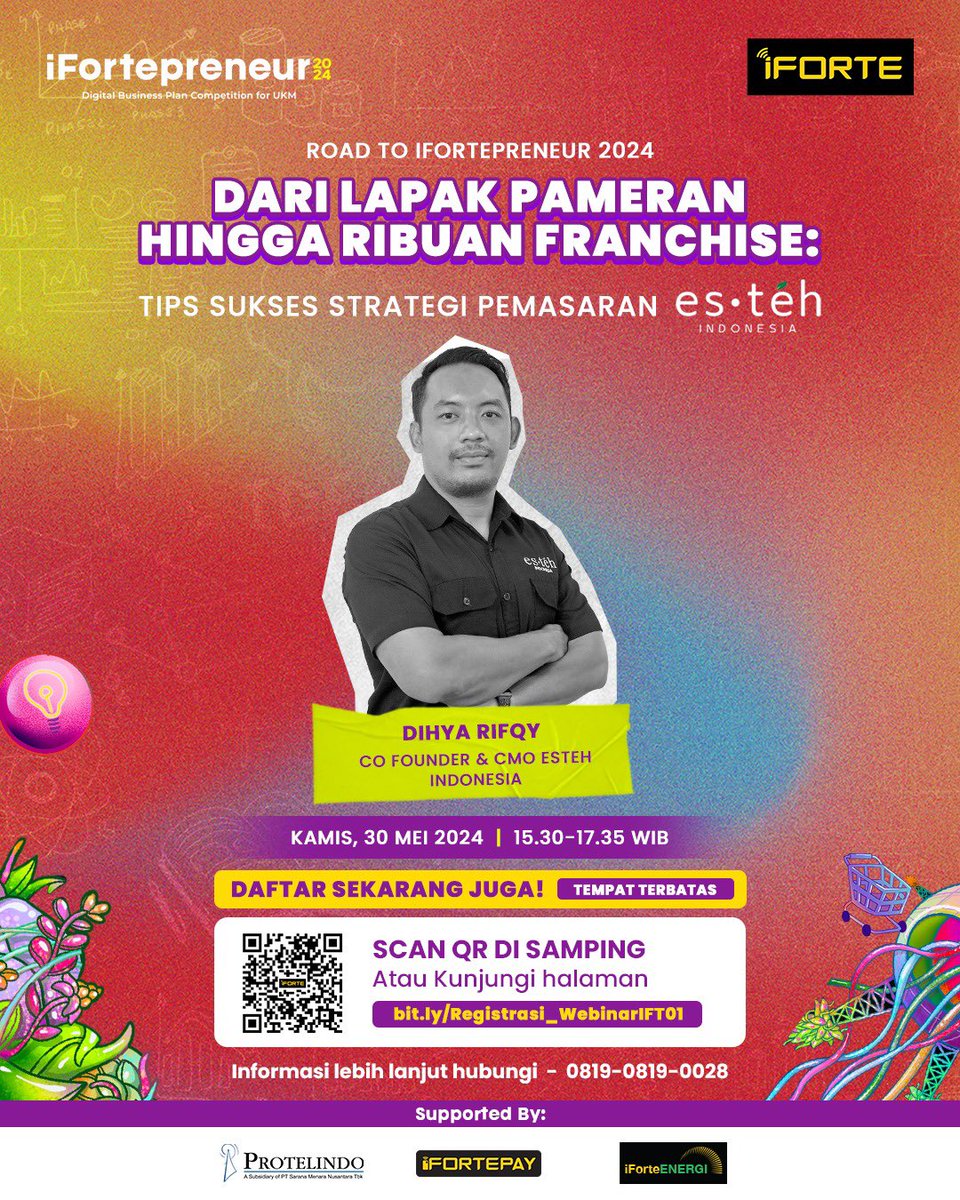 WEBINAR GRATIS!!!

Inilah waktunya tingkatkan potensi bisnismu melalui webinar UKM persembahan iFortepreneur dengan tema 'DARI LAPAK PAMERAN HINGGA RIBUAN FRANCHISE' bersama CO FOUNDER & CMO @esTeh. Jangan sampe kelewatan ya!

Bergabunglah bersama kami untuk diskusi inspiratif di