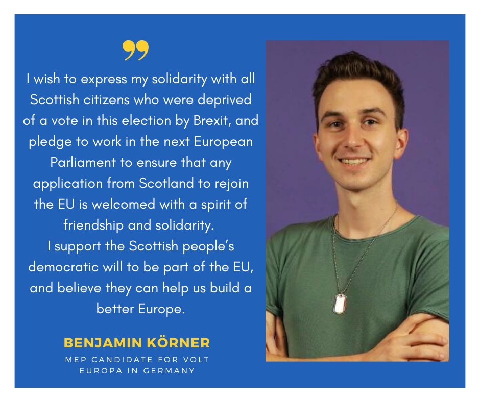At these #EUelections @_benjamain_ wants to #SpeakUpforScotland! 🇪🇺 🏴󠁧󠁢󠁳󠁣󠁴󠁿 

We at EfS are gathering support for Scotland in the future EU Parliament from candidates across Europe. For the full list of signatories, visit europeforscotland.com/speak-up-for-s…

#eu #EUelections #scotland #Brexit