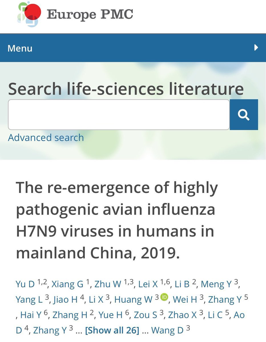 2017 - de Chinese overheid besluit een massa vaccinatie voor pluimvee op te starten. Aanleiding: uitbraak van H7N9. Na de massa vaccinatie liep de zaak uit de hand, het virus muteerde en sprong over van kip naar mens en van mens op mens. De VN waarschuwde, de WHO zweeg.