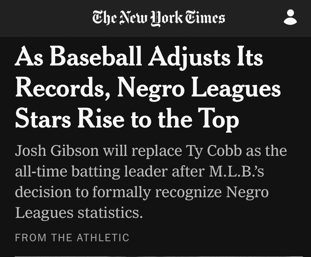 MLB using “a newly integrated statistical database covering records from Negro Leagues that operated from 1920 to 1948. The formal acceptance of the data comes three-and-a-half years after MLB officially recognized the Negro Leagues as major leagues in December 2020”