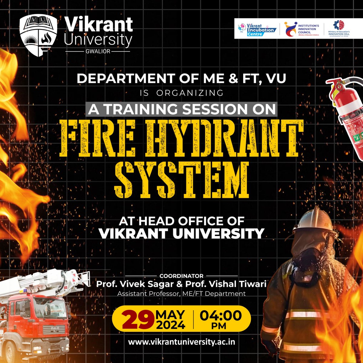 #VikrantUniversity #VikrantGroupofInstitutions #Gwalior #Indore #MadhyaPradesh #India #FireHydrantSystem #FireSafety #FireSafetyAwareness #FireSafetyEngineering #Training