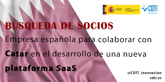CDTI_innovacion's tweet photo. 🔊Búsqueda de empresa española para colaborar con #Catar en el desarrollo de una plataforma #SaaS, integrando tecnologías de #InteligenciaArtificial, #BigData y #blockchain, en el marco de la 2ª Edición de la Convocatoria #QASIP 🇪🇸🇶🇦👇
+info ➡️ https://t.co/YUv2P1Pizf https://t.co/x0rYXezyPg