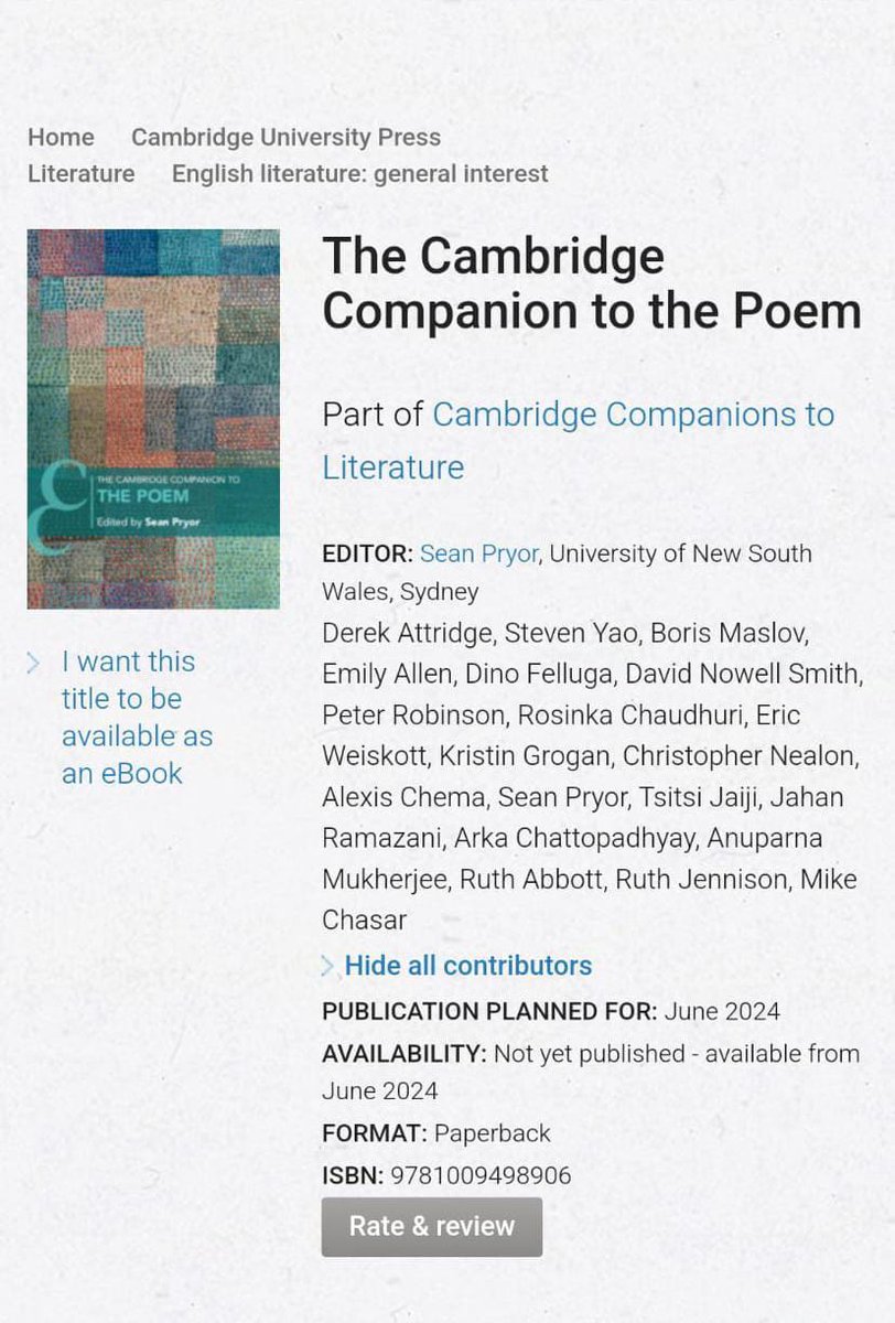 HSS faculty Prof. Arka Chattopadhyay has published a co-authored book chapter, titled “The Poem and Its Audiences” in 'The Cambridge Companion to the Poem'.
🔗cambridge.org/in/universityp…