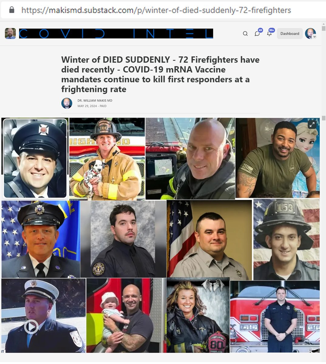 NEW ARTICLE: Winter of DIED SUDDENLY - 72 Firefighters have died recently - COVID-19 mRNA Vaccine mandates continue to kill first responders at a frightening rate

Firefighters are still getting destroyed by the effects of COVID-19 mRNA Vaccine mandates

They are dying suddenly
